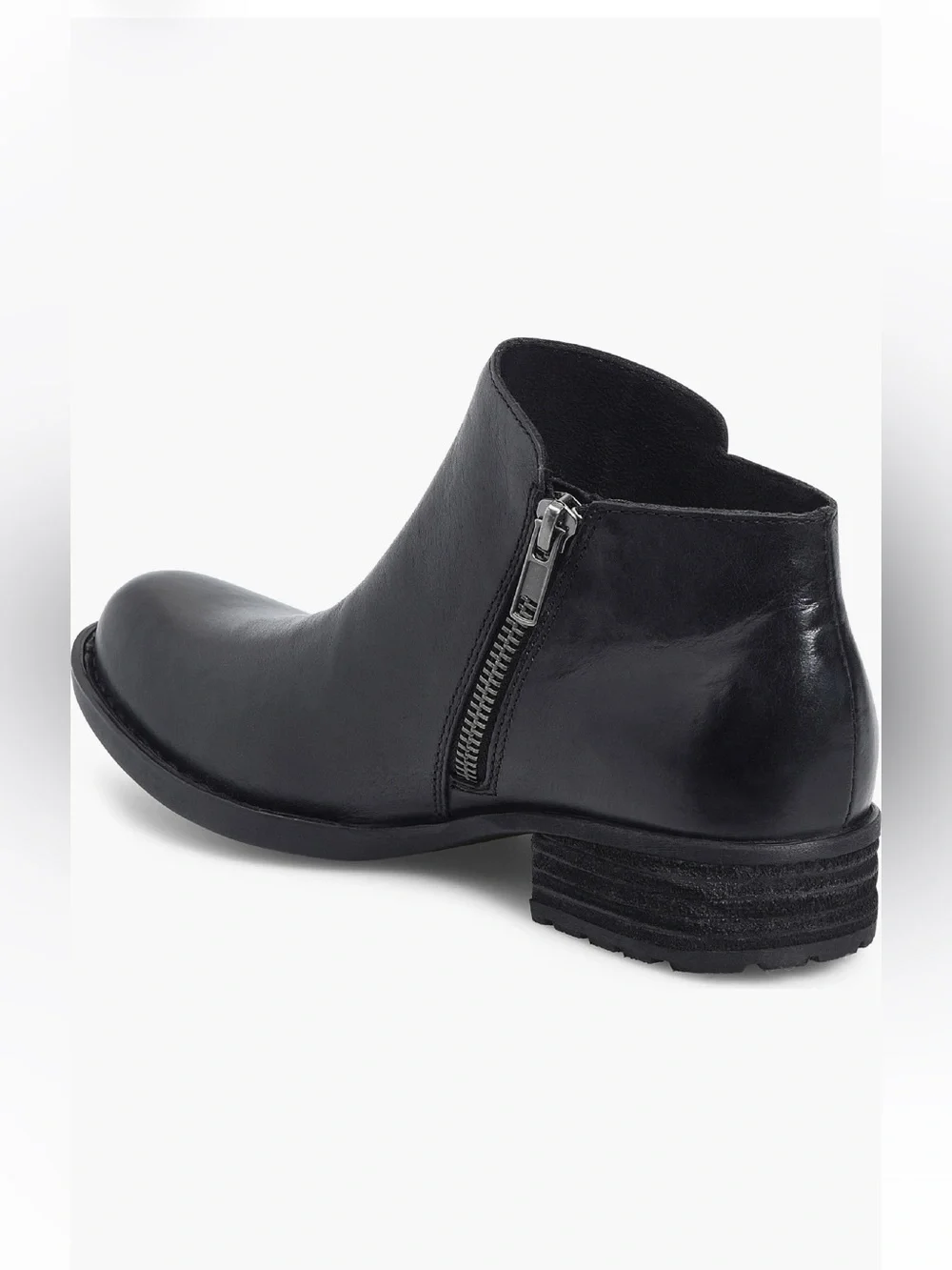 NWT Born Kace Black Leather Buckle Ankle Booties Sz 6.5 No Box